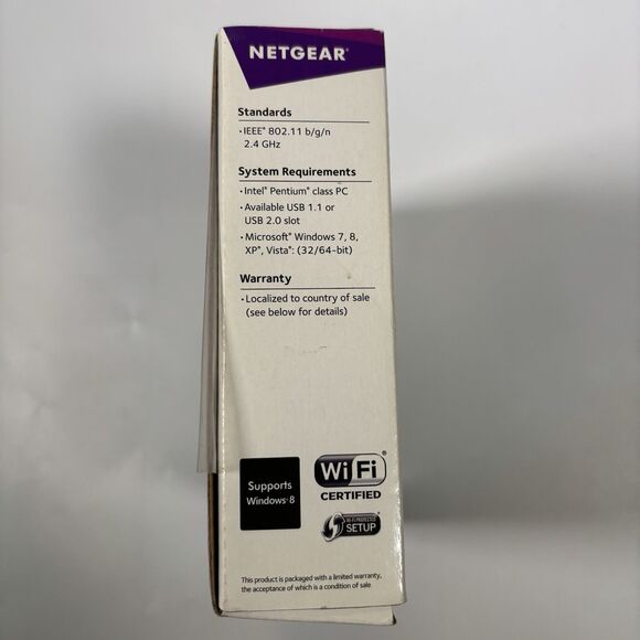 NETGEAR N300(WNA3100)WIRELESS WIFI Receiver USB ADAPTER  Antenna Kit +Stand NEW - Picture 6 of 8
